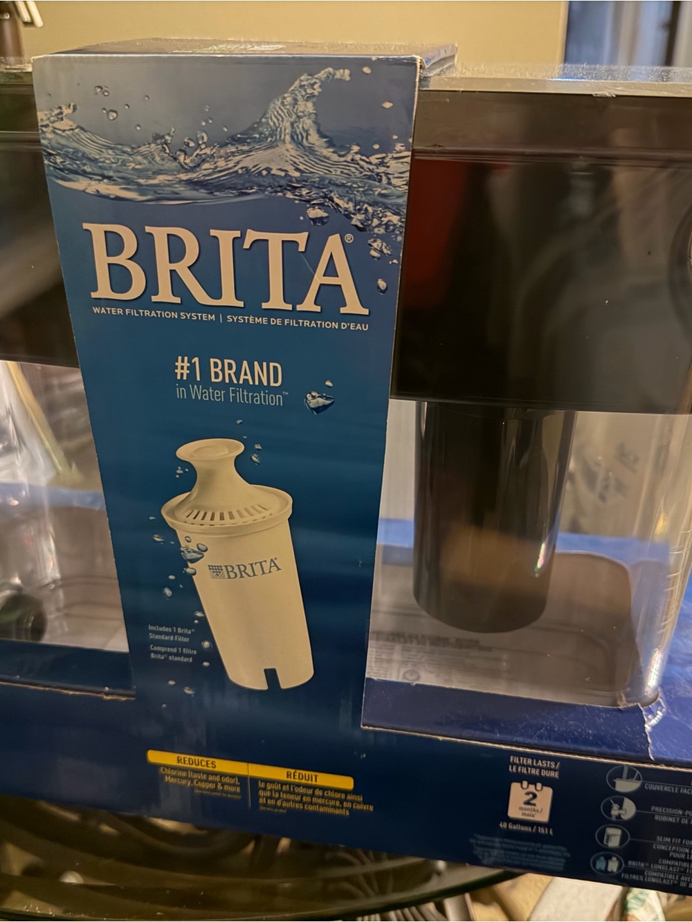 BRITA Blue and Black Water Filtration Pitcher